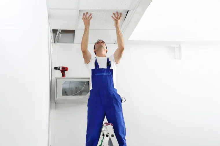 Pose de faux plafond suspendu, Orléans, MDSA